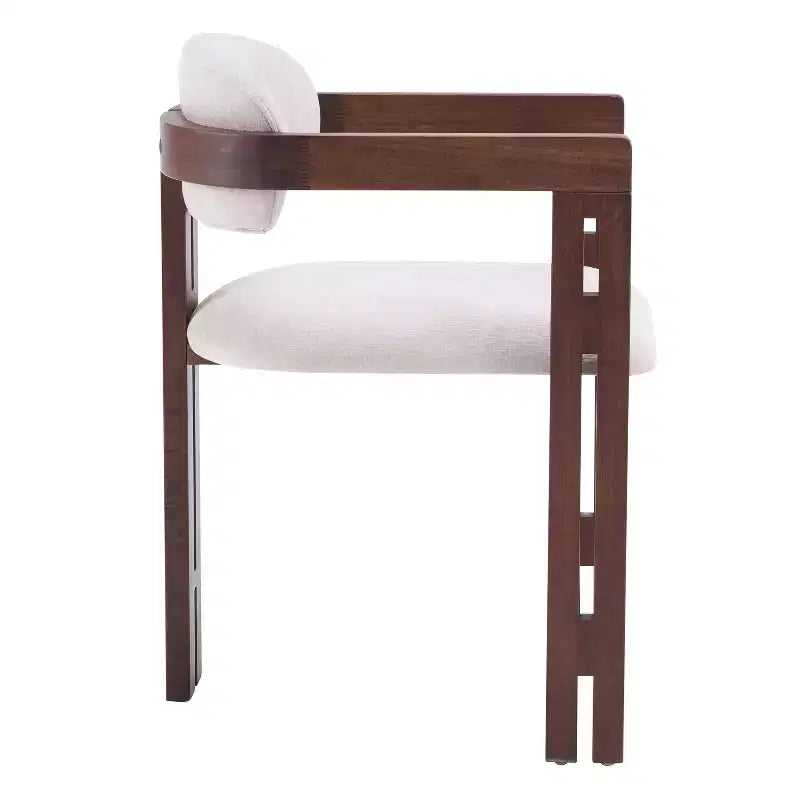 Rhiannon Mid-Century Modern Rubberwood Upholstered Dining Chairs