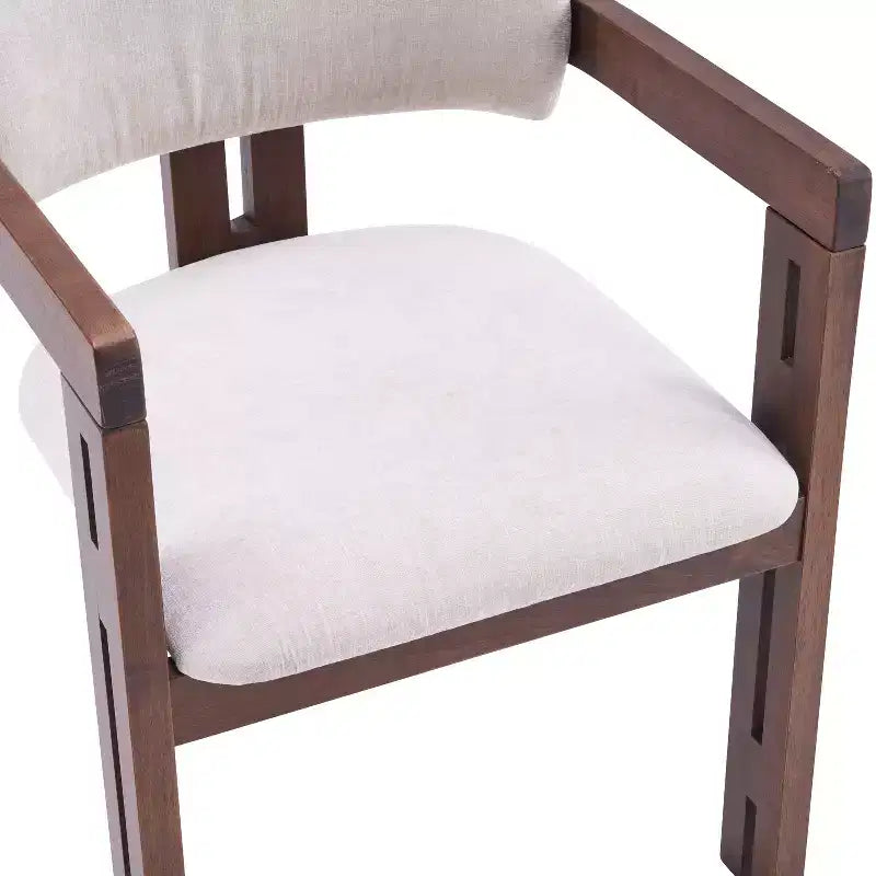 Rhiannon Mid-Century Modern Rubberwood Upholstered Dining Chairs