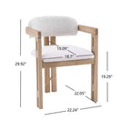 Rhiannon Mid-Century Modern Rubberwood Upholstered Dining Chairs