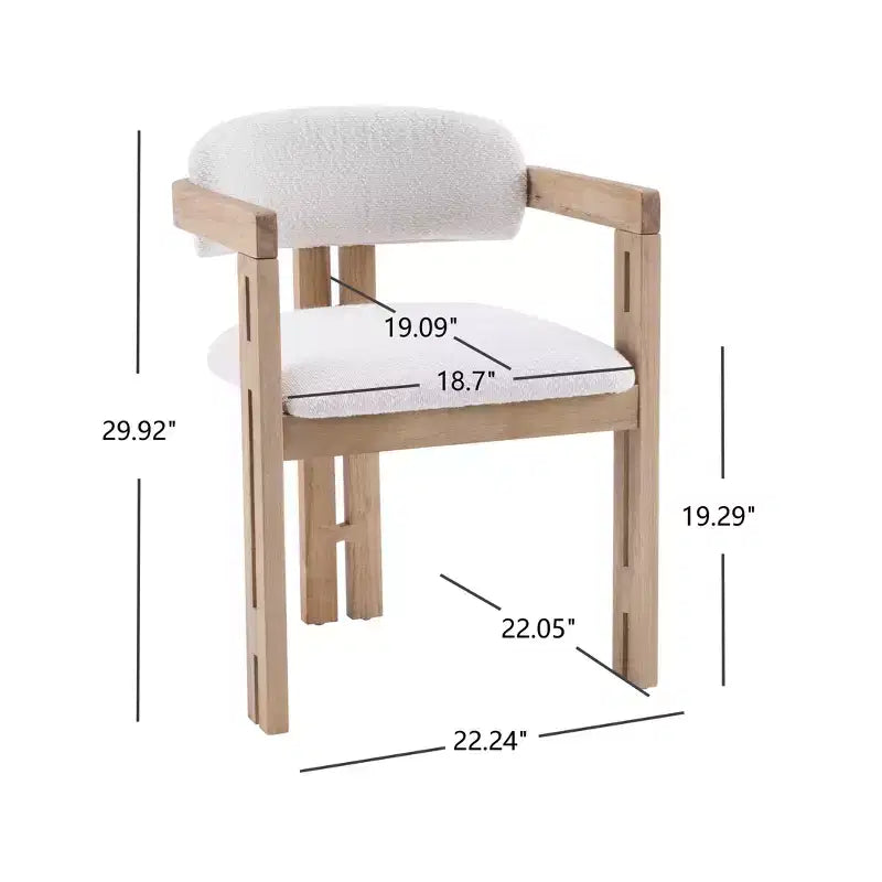 Rhiannon Mid-Century Modern Rubberwood Upholstered Dining Chairs