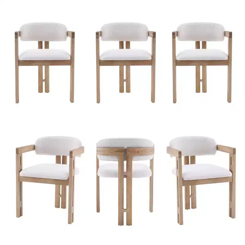 Rhiannon Mid-Century Modern Rubberwood Upholstered Dining Chairs