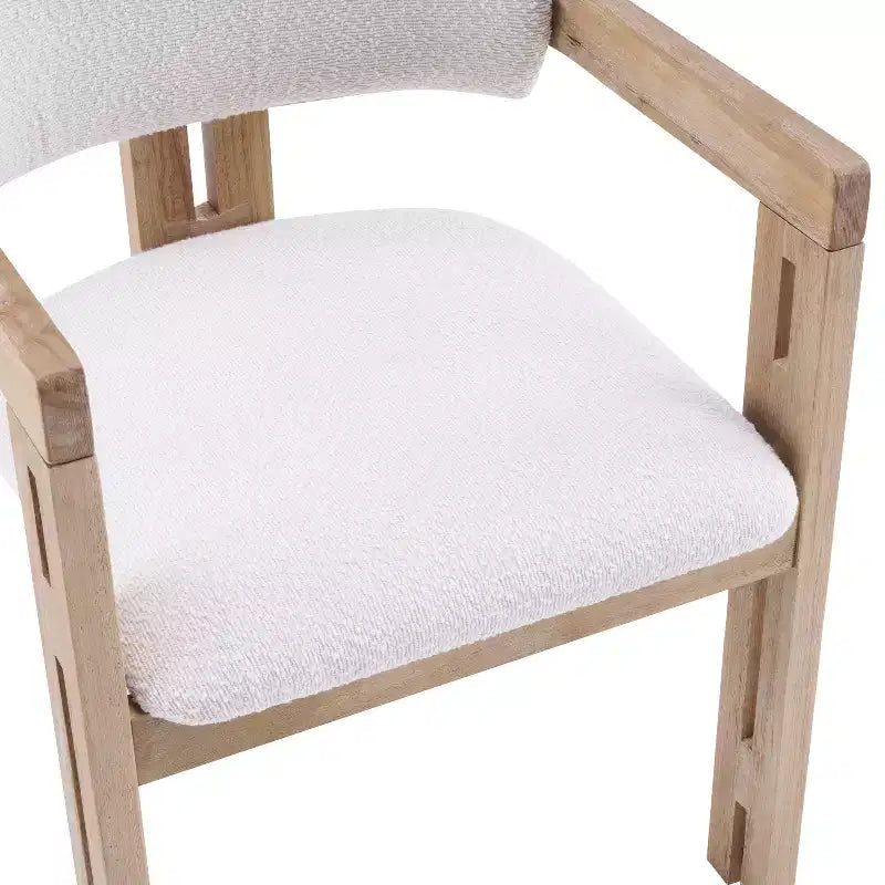 Rhiannon Mid-Century Modern Rubberwood Upholstered Dining Chairs