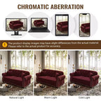 Eloise 63" Velvet Chesterfield Loveseat with Nailhead Trim & Rolled Arms
