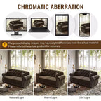 Eloise 63" Velvet Chesterfield Loveseat with Nailhead Trim & Rolled Arms
