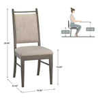 Wood Finish Beige Fabric Dining Chair