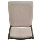Wood Finish Beige Fabric Dining Chair