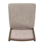 Wood Finish Beige Fabric Dining Chair