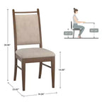 Wood Finish Beige Fabric Dining Chair