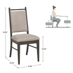 Wood Finish Beige Fabric Dining Chair