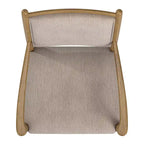 Wood Finish Beige Fabric Arm Chair