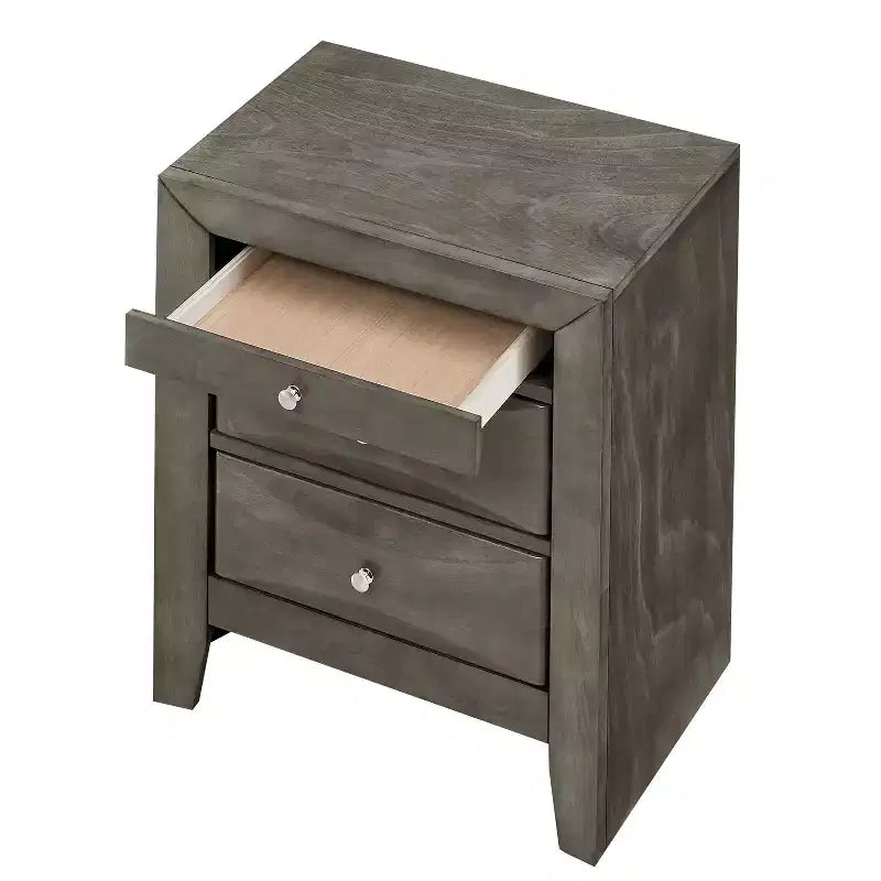 Rectangle Cherry Wood Nightstand For Living Room and Bedroom