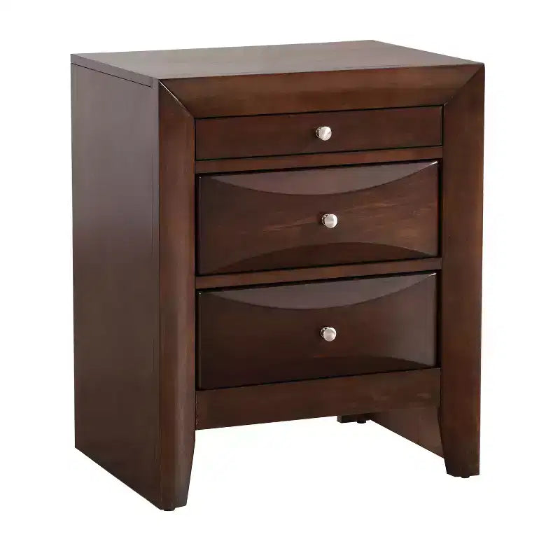 Rectangle Cherry Wood Nightstand For Living Room and Bedroom