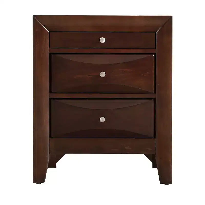 Rectangle Cherry Wood Nightstand For Living Room and Bedroom