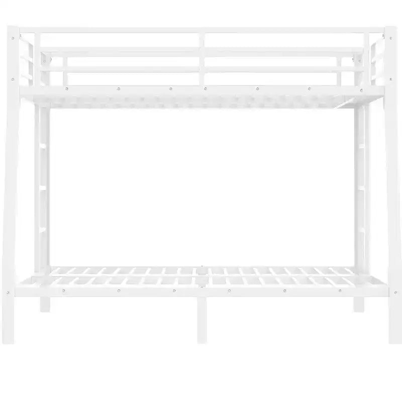 Bunk Bed with Ladder and Safety Guardrail, Metal Bunk Bed Frame for Teens and Adults, No Box Spring Needed