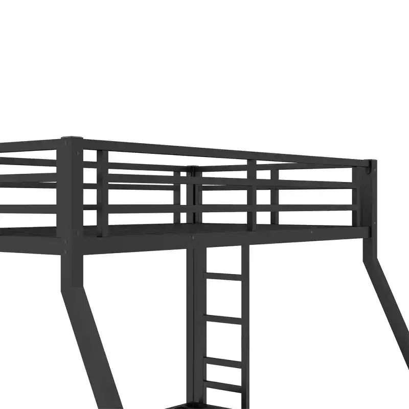Bunk Bed with Ladder and Safety Guardrail, Metal Bunk Bed Frame for Teens and Adults, No Box Spring Needed