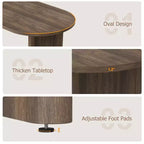 Oval Dining Table for 6-8 People, Long Large Kitchen Table with Thick Sturdy Wooden Base, Farmhouse Dining Room Table (63 Long)