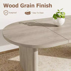 Oval Dining Table for 6-8 People, Long Large Kitchen Table with Thick Sturdy Wooden Base, Farmhouse Dining Room Table (63 Long)