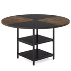 Hawthorne 47-Inch Round Dining Table with Built-In Storage Shelf