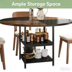 Hawthorne 47-Inch Round Dining Table with Built-In Storage Shelf