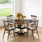 Hawthorne 47-Inch Round Dining Table with Built-In Storage Shelf
