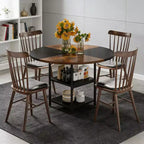 Hawthorne 47-Inch Round Dining Table with Built-In Storage Shelf