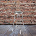 32"-39" Height Adjustment Stool Gray: Vinyl Upholstery, Steel Frame, Armless Design