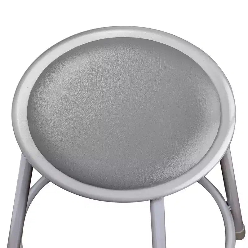 32"-39" Height Adjustment Stool Gray: Vinyl Upholstery, Steel Frame, Armless Design