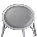 32"-39" Height Adjustment Stool Gray: Vinyl Upholstery, Steel Frame, Armless Design
