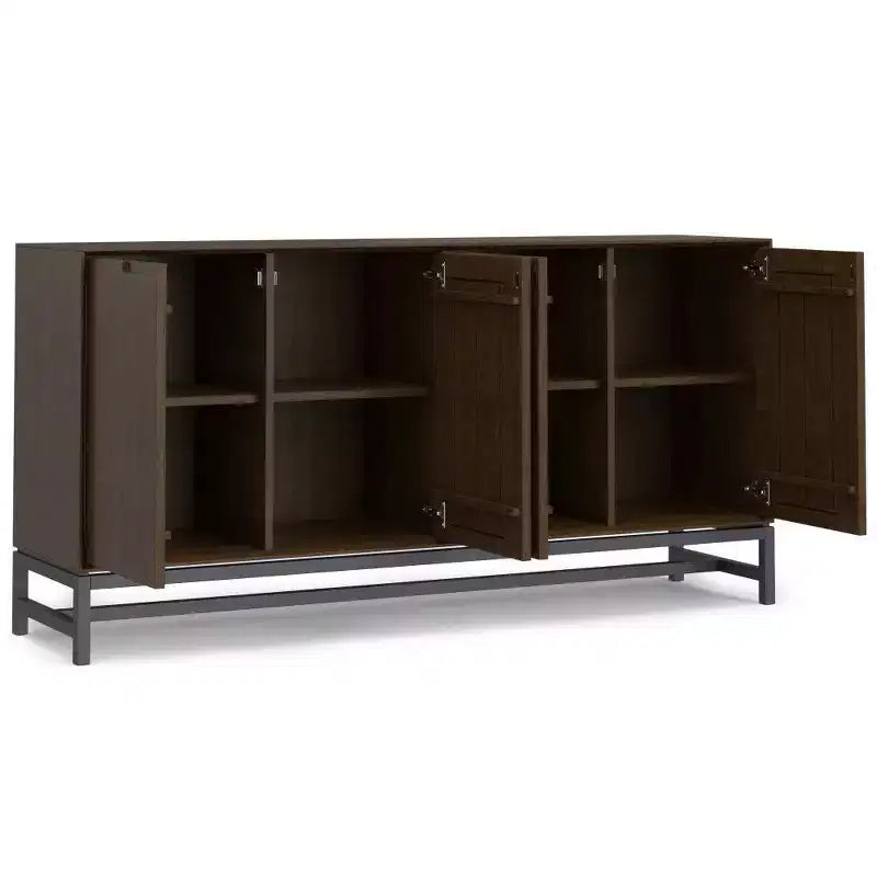 Devlin 4 Door Sideboard Buffet Walnut Brown