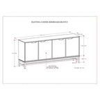 Devlin 4 Door Sideboard Buffet Walnut Brown
