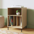 Metal and Wood Record Player Stand Natural