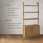 71.9" Jasper Wood Fluted Bookshelf Brown