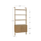 71.9" Jasper Wood Fluted Bookshelf Brown