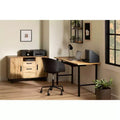 Ezra Melamine Desk Nordik Oak: Large Surface, Retractable Keyboard Shelf