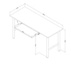 Ezra Melamine Desk Nordik Oak: Large Surface, Retractable Keyboard Shelf