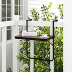 Folding Hanging Table Outdoor Railing Table with 3-Level Adjustable Height