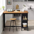 43 Kitchen Island, Dining Island with 5 Open Shelves
