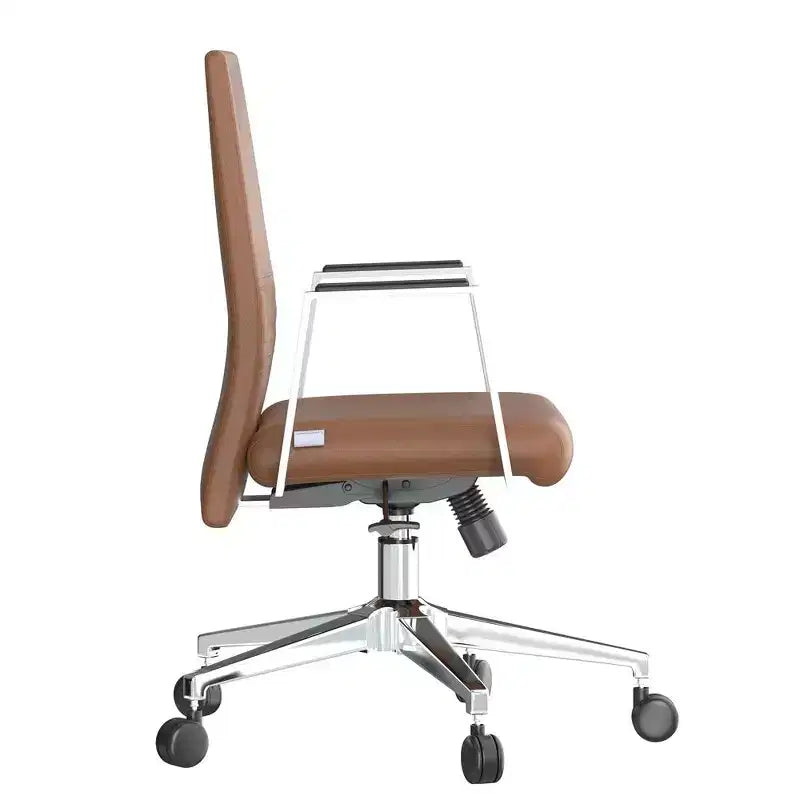 Aleen Modern Leather Office Chair - Swivel & Tilt Ergonomic Desk Chair with Iron Frame - Home Office