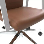 Aleen Modern Leather Office Chair - Swivel & Tilt Ergonomic Desk Chair with Iron Frame - Home Office