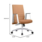 Aleen Modern Leather Office Chair - Swivel & Tilt Ergonomic Desk Chair with Iron Frame - Home Office
