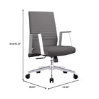 Aleen Modern Leather Office Chair - Swivel & Tilt Ergonomic Desk Chair with Iron Frame - Home Office