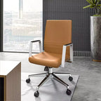 Aleen Modern Leather Office Chair - Swivel & Tilt Ergonomic Desk Chair with Iron Frame - Home Office