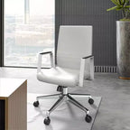 Aleen Modern Leather Office Chair - Swivel & Tilt Ergonomic Desk Chair with Iron Frame - Home Office