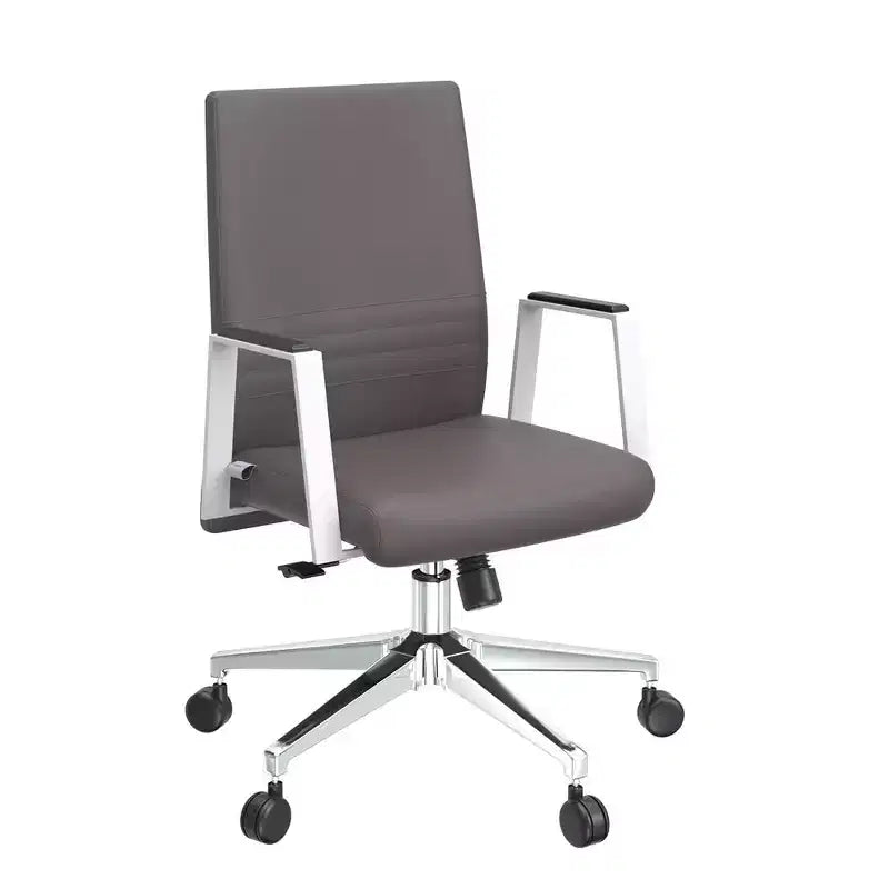 Aleen Modern Leather Office Chair - Swivel & Tilt Ergonomic Desk Chair with Iron Frame - Home Office