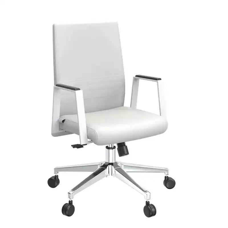 Aleen Modern Leather Office Chair - Swivel & Tilt Ergonomic Desk Chair with Iron Frame - Home Office