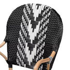 Wallis Modern French Two-Tone Black and White Weaving and Natural Rattan Indoor Dining Chair