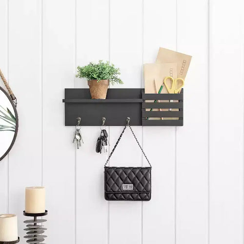 18 Utility Shelf with Pocket and Hanging Hooks