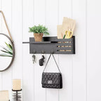 18 Utility Shelf with Pocket and Hanging Hooks