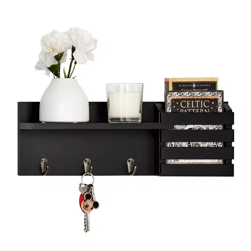 18 Utility Shelf with Pocket and Hanging Hooks