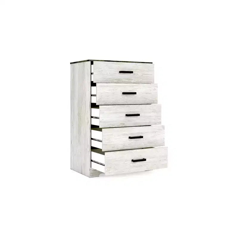 Casual Shawburn Chest of Drawers, Whitewash/Charcoal Gray